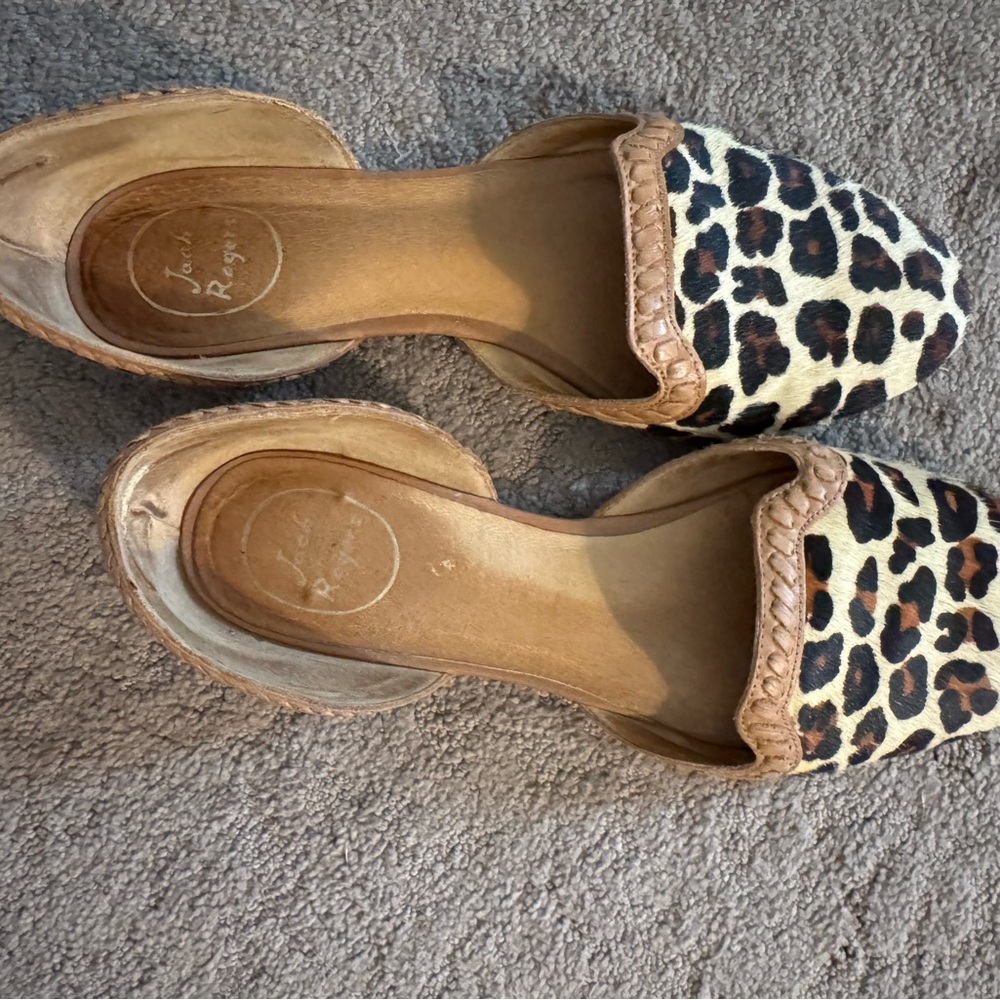 Jack Rogers Leopard Print Mules